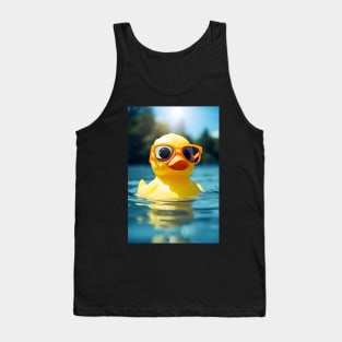 Cute Rubber Duck Wearing Glasses Tank Top